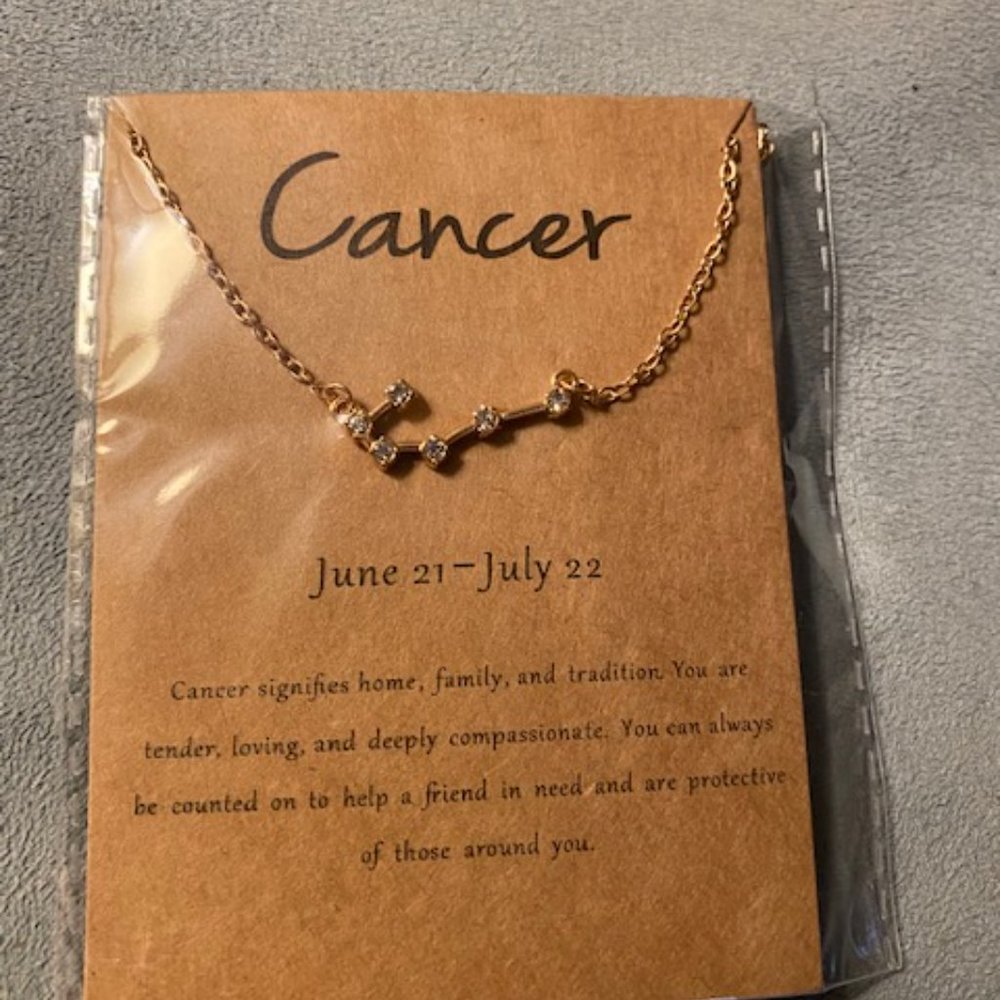 Gold Cancer Constellation Necklace